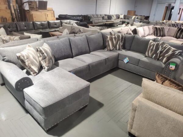 Harley Living Large Charcoal LAF Chaise, Armless Sofa