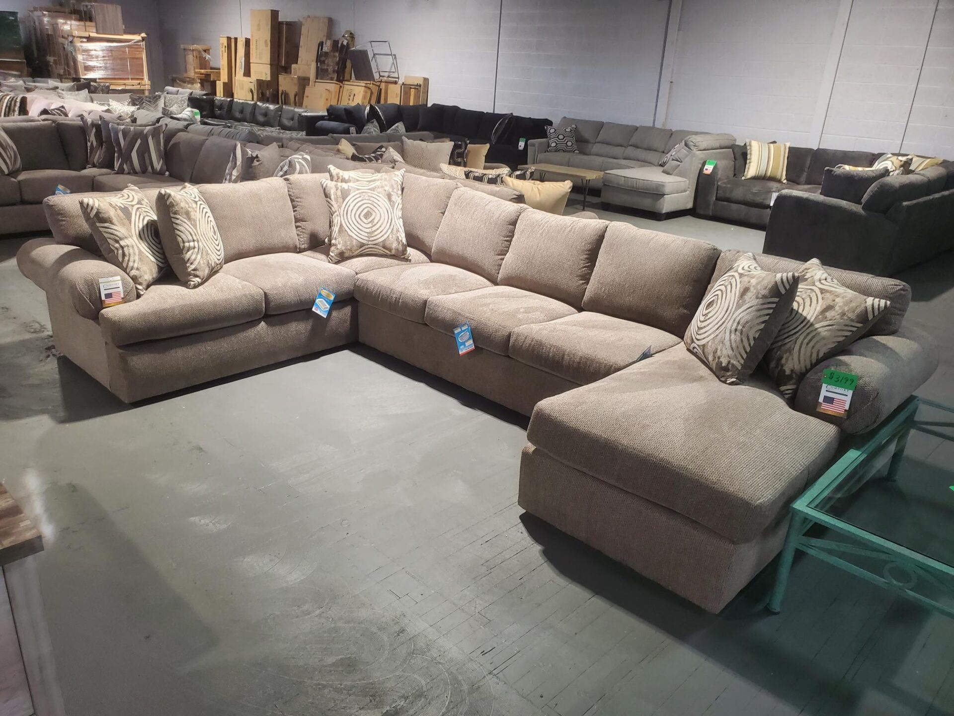Comfort Industries Brandon Pewter RAF Chaise, Armless Sofa, LAF Tux - The  Furniture Exchange