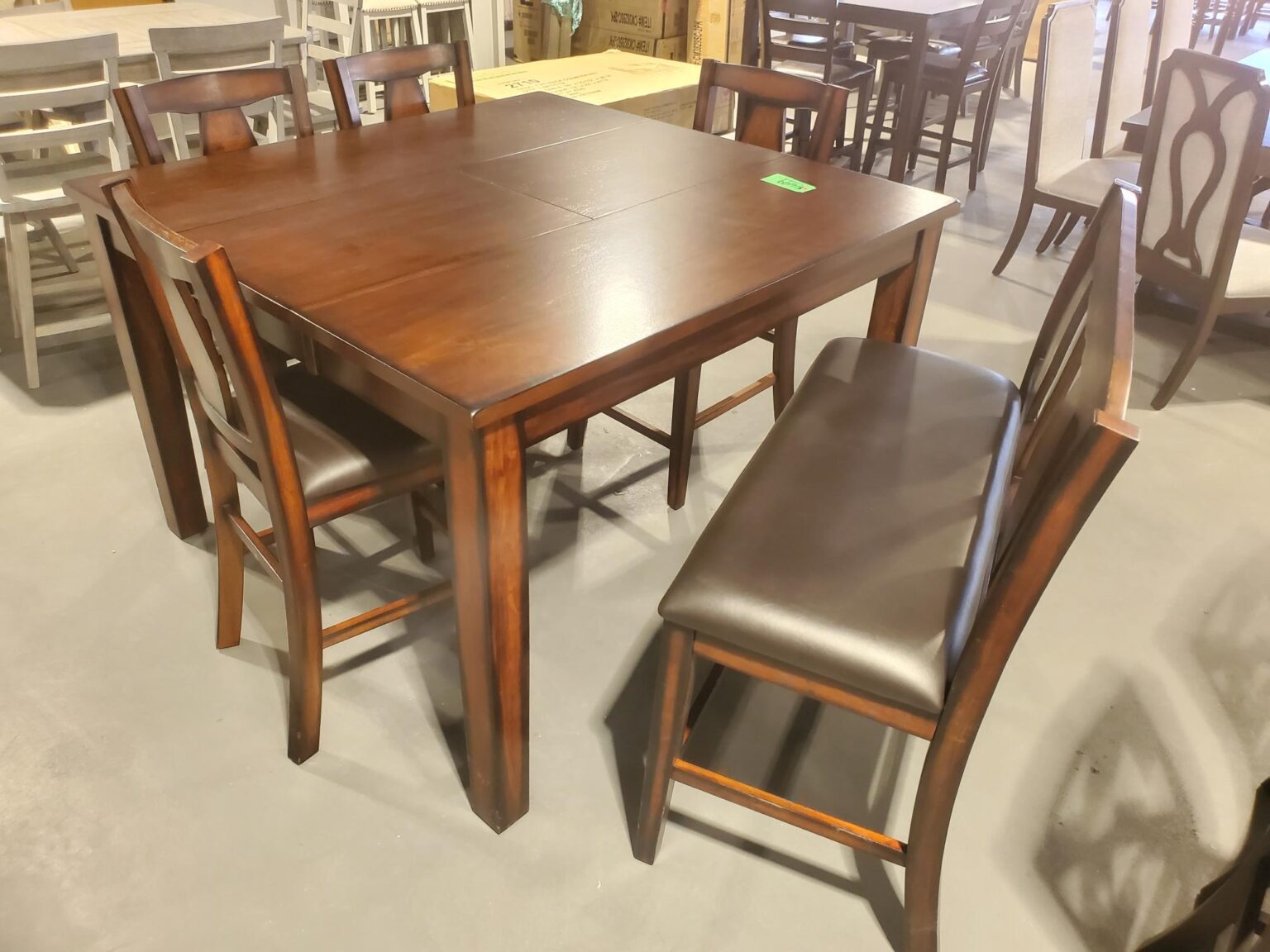 Urban 2920 Counter Height Table + 4 Chairs & Bench - The Furniture Exchange