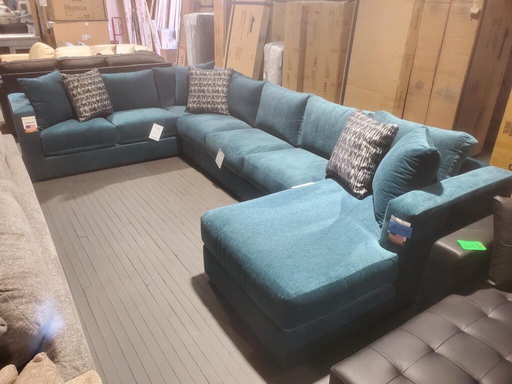 RAF Chaise Turquoise Armless Sofa