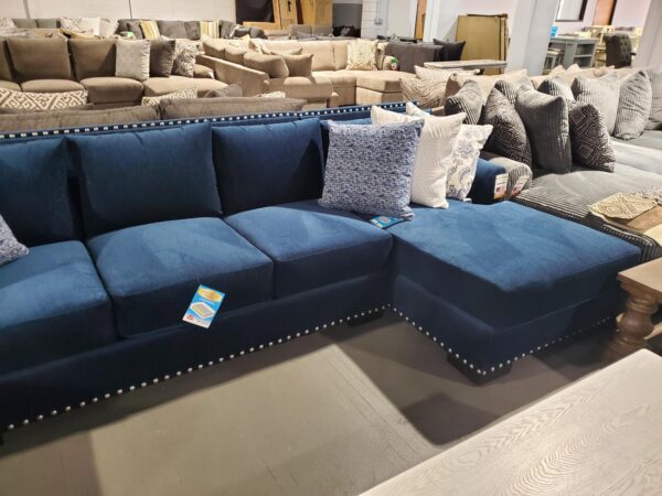 Navy Sofa with Pocket Coil Seat Cushion