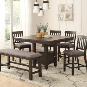 Urban Styles 2760 Kingston Counter Height Table + 4 Chairs + Bench