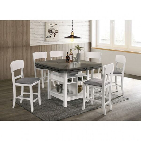 FOA RPT Counter Height Square Table and Six Chairs
